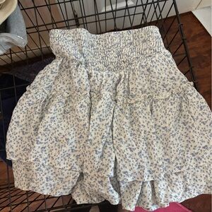 Sienna Sky Blue Floral A-Line Skirt